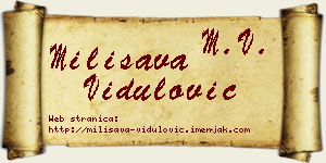 Milisava Vidulović vizit kartica